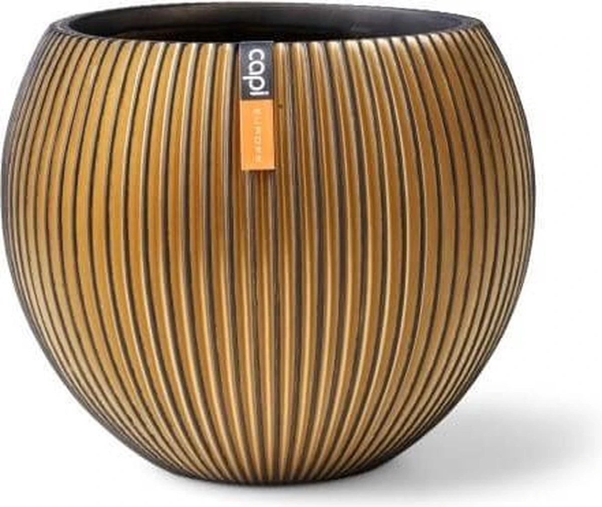 Capi Europe - Vaas Bol Groove XL - 63x51 - Goud - Bloempot Voor Binnen - Opening ⌀42 - GVGB271 - Afbeelding 5