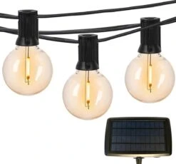 A Sunny Day Solar Lichtsnoer Buiten Inclusief 25 LED Lampen Voor Buiten - Lichtsnoer Op Zonne-energie - 25 LED Lampen - Solar Tuinverlichting - Lichtslinger - Prikkabel - Priklicht - Lichtsnoer