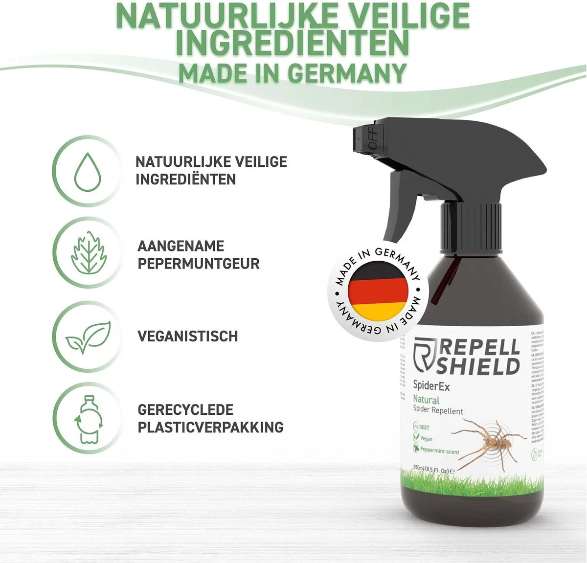 RepellShield Spinnen Bestrijden - Ongediertewering | Diervriendelijk Spinnen Verjagen Met Geur, Anti-Spinnen Spray - 250ml - Afbeelding 3