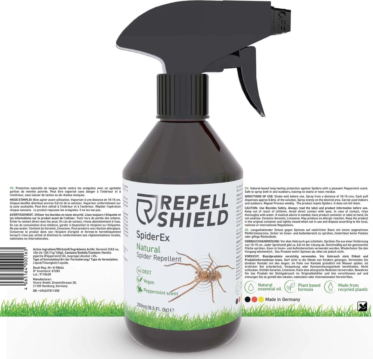 RepellShield Spinnen Bestrijden - Ongediertewering | Diervriendelijk Spinnen Verjagen Met Geur, Anti-Spinnen Spray - 250ml - Afbeelding 2