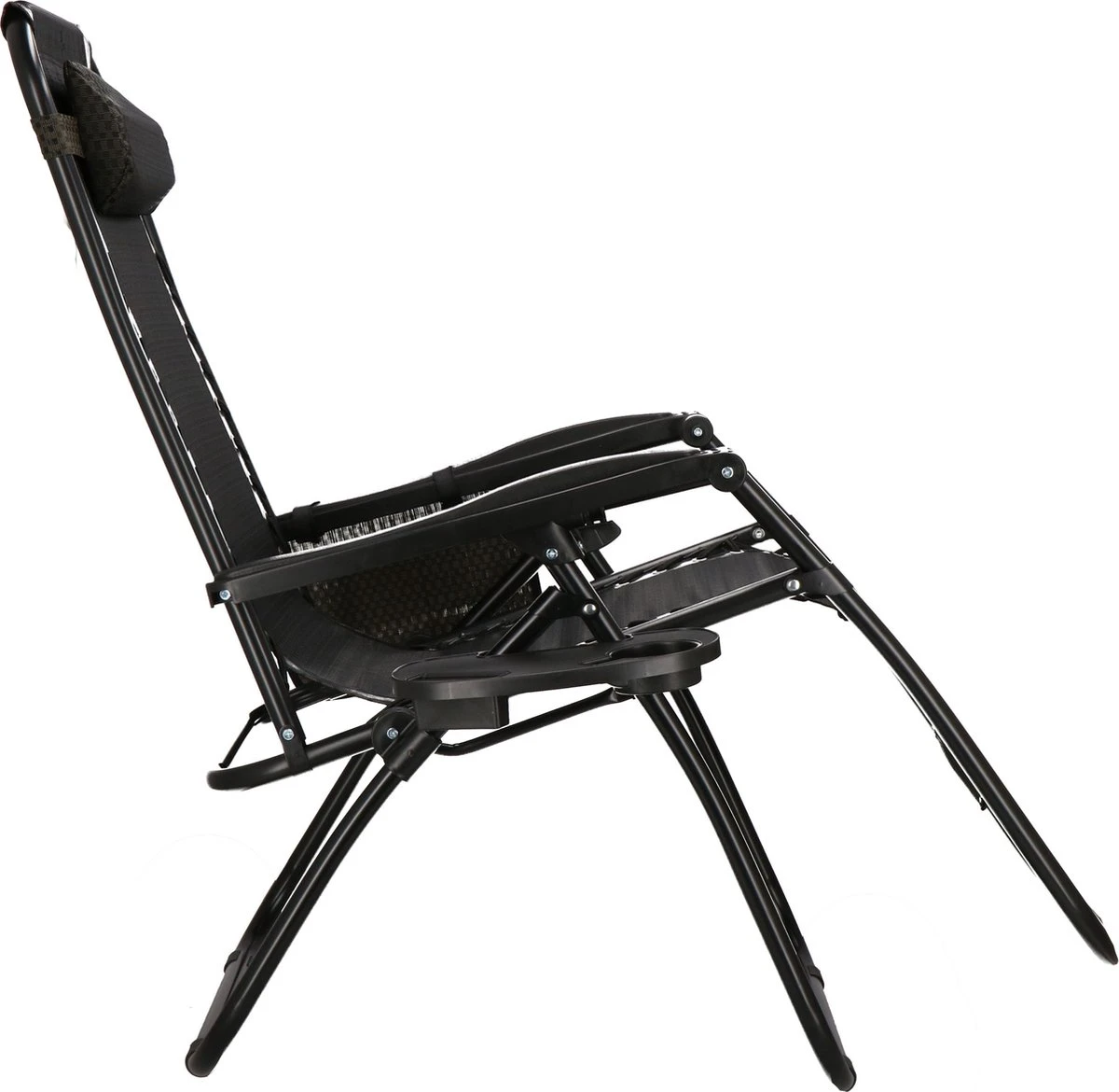 Springos Tuinstoel | Ligstoel | Opvouwbaar | Verstelbaar | Ergonomische Hoofdsteun | Bruin / Zwart - Afbeelding 13