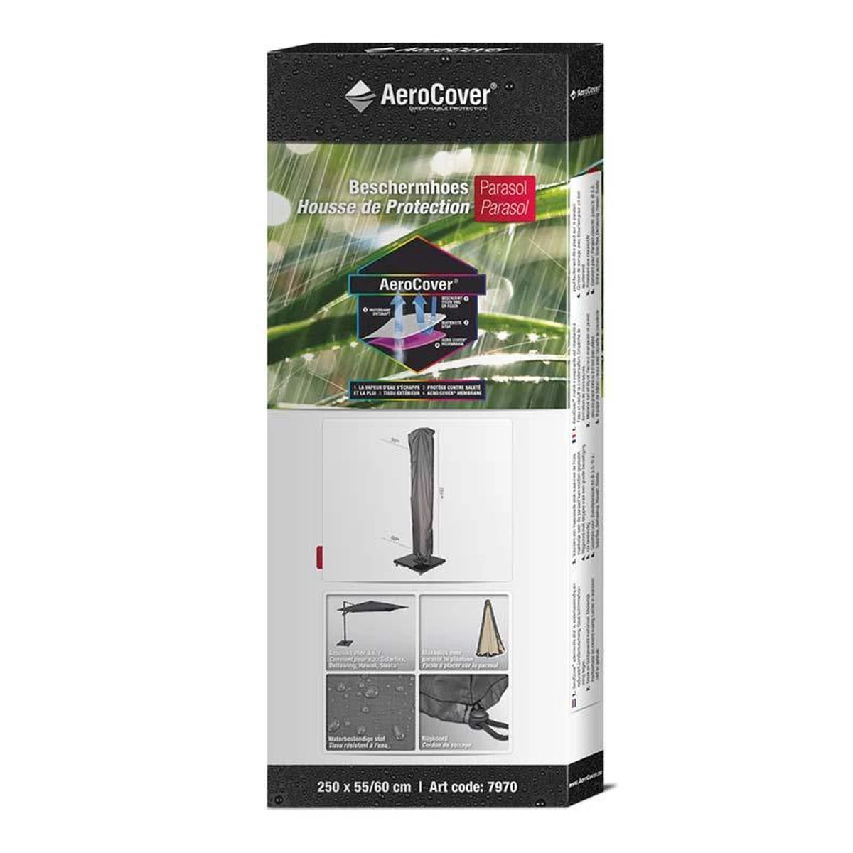 AeroCover Parasolhoes - Zweef Parasols - Grijs - 250x55 Cm (HxB) - Afbeelding 12