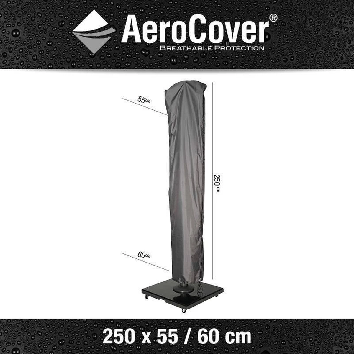 AeroCover Parasolhoes - Zweef Parasols - Grijs - 250x55 Cm (HxB) - Afbeelding 16