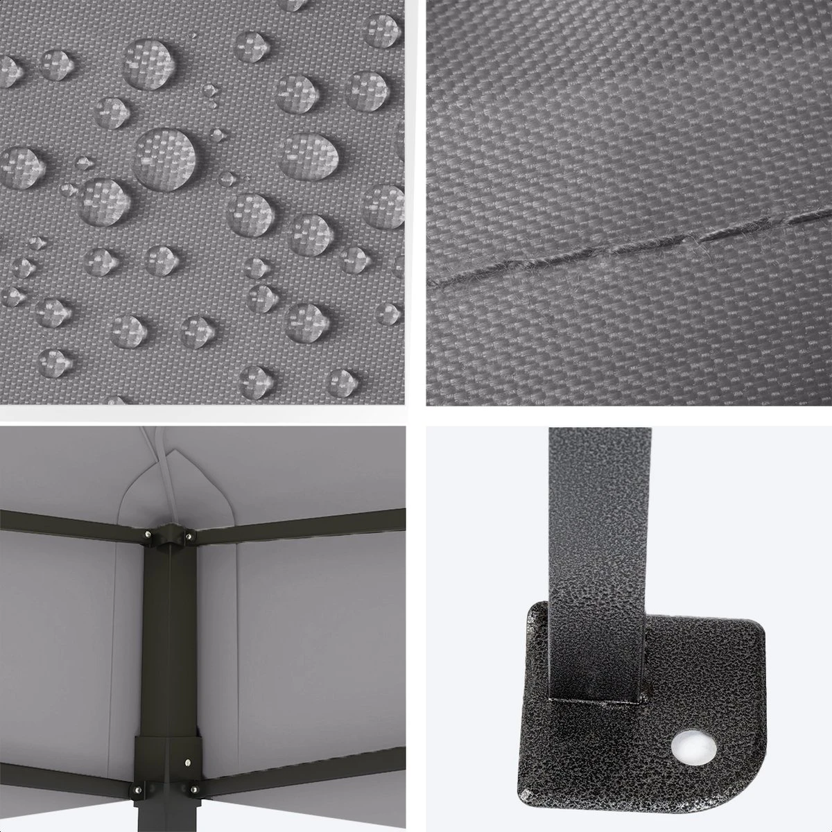 LifeGoods Partytent - 3x4.5 M - Zijwanden - Easy Up - Opvouwbaar - Waterdicht - Draagtas Met Wieltjes - Donkergrijs - Afbeelding 7