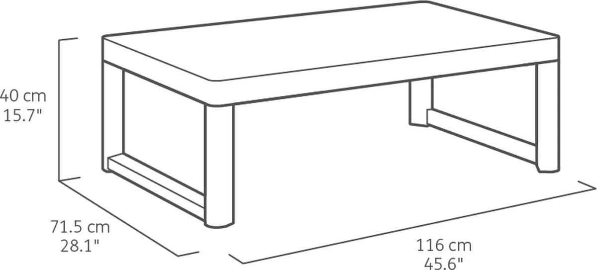 Allibert Lyon Tuintafel - 116x71,5x66/40 Cm - Grafiet - Afbeelding 7
