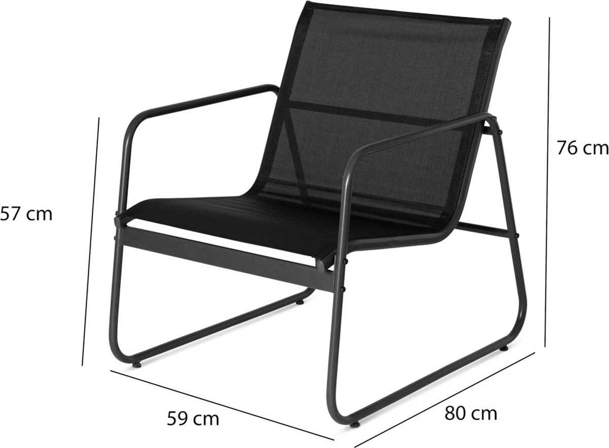 909 Outdoor Tuinset Camilla - 4-delig - Dubbele Zitbank - 2 Stoelen - Tafel - Stalenframe - Afbeelding 6