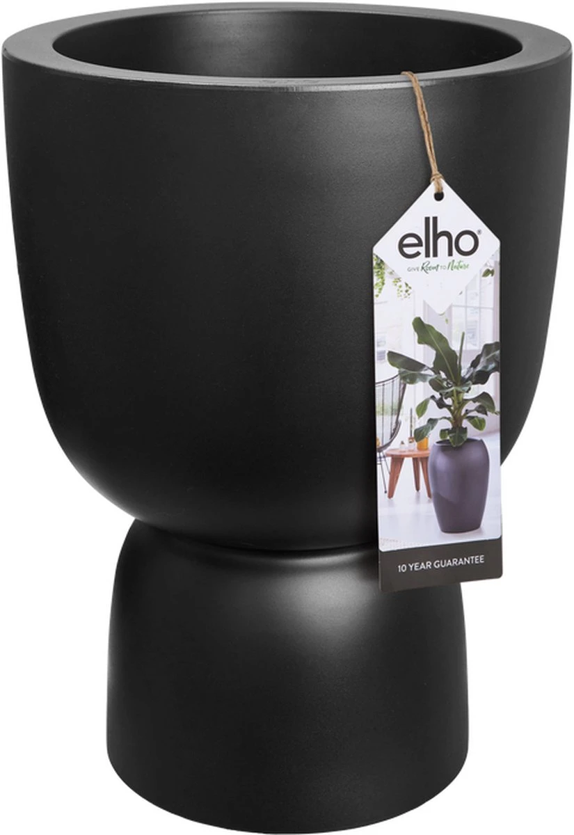 Elho Pure Coupe 41 - Bloempot Voor Binnen & Buiten - Ø 41.3 X H 57.9 Cm - Zwart/Zwart - Afbeelding 8