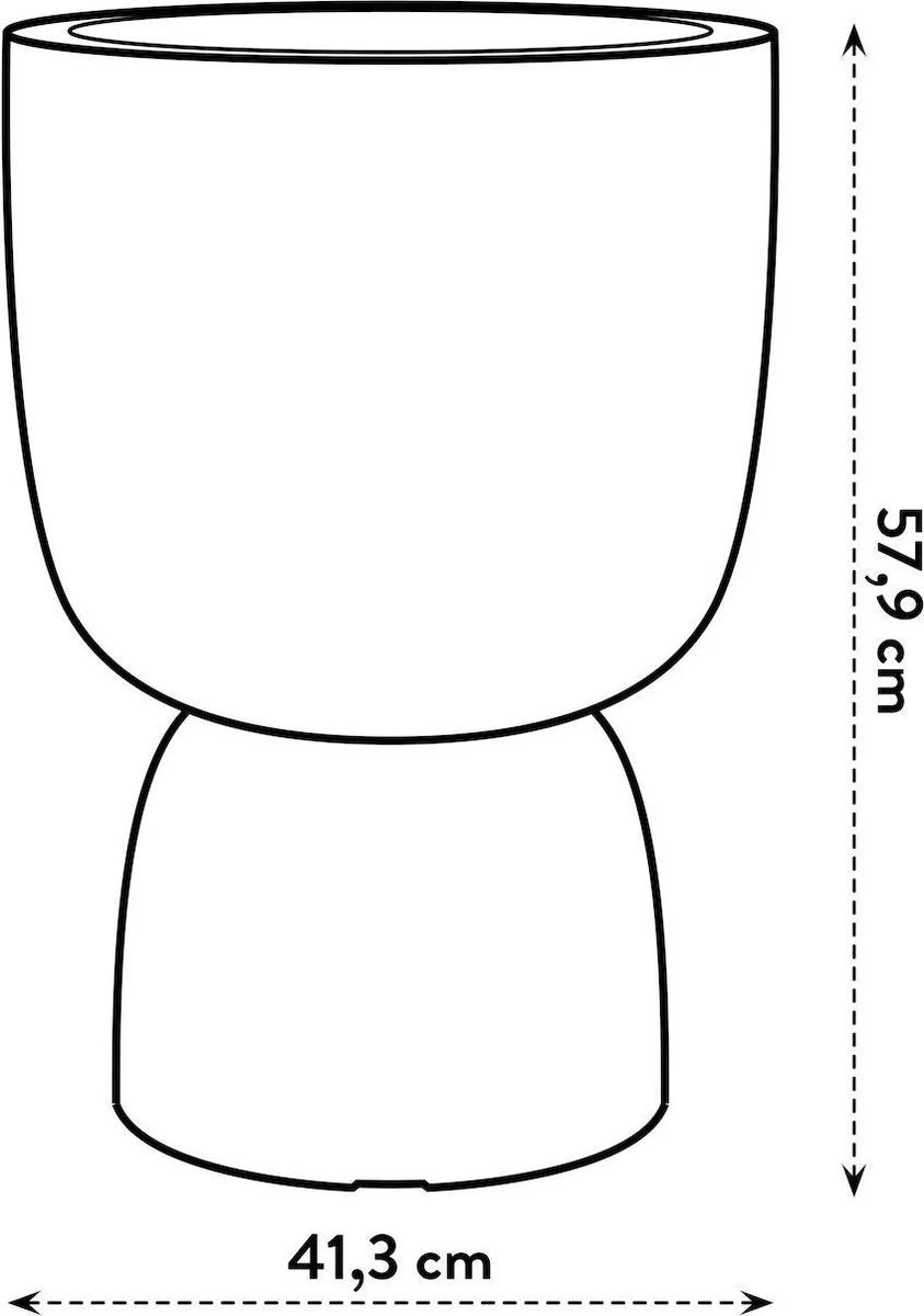 Elho Pure Coupe 41 - Bloempot Voor Binnen & Buiten - Ø 41.3 X H 57.9 Cm - Zwart/Zwart - Afbeelding 6