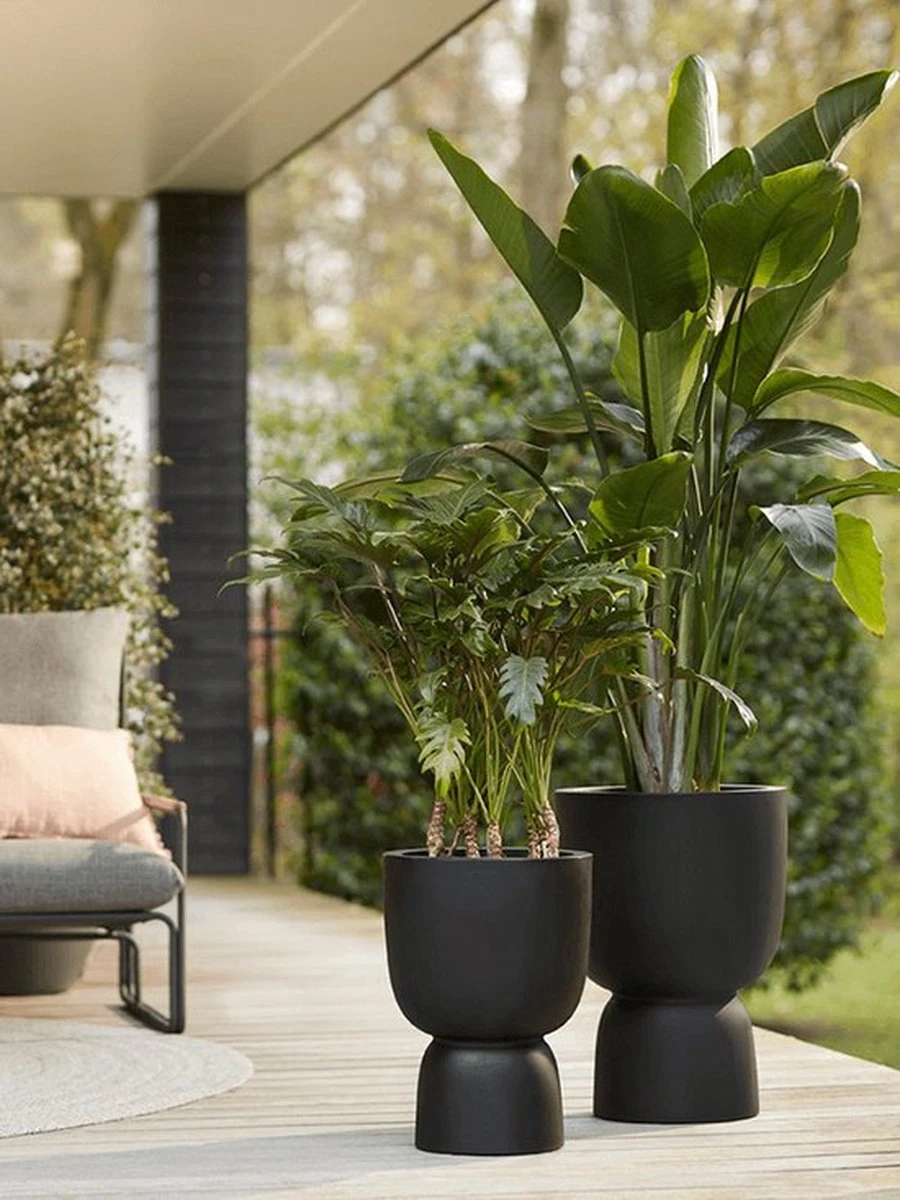 Elho Pure Coupe 41 - Bloempot Voor Binnen & Buiten - Ø 41.3 X H 57.9 Cm - Zwart/Zwart - Afbeelding 10